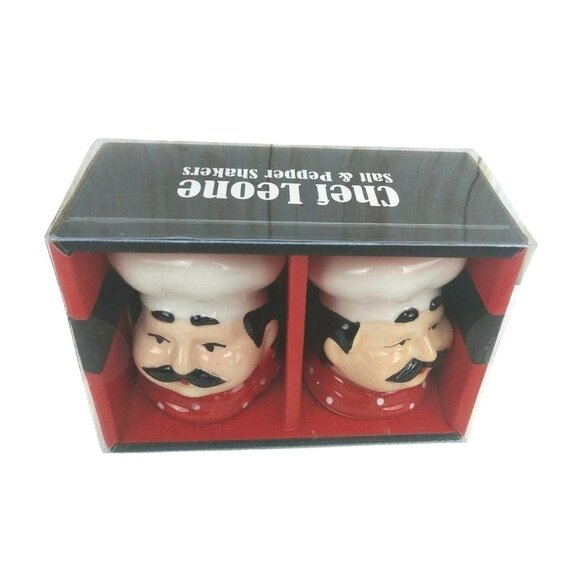 Chef Leone Ceramic Salt Pepper Shakers Hand-Painted Vtg Collection Set 2 Summer - Picture 7 of 7